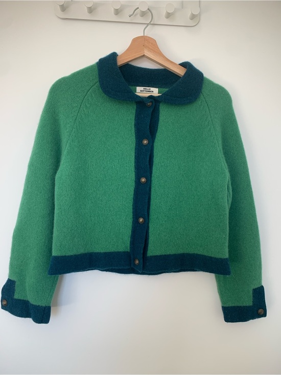 Sweaters - 100% Wool Peter Pan Collar Cropped Cardigan